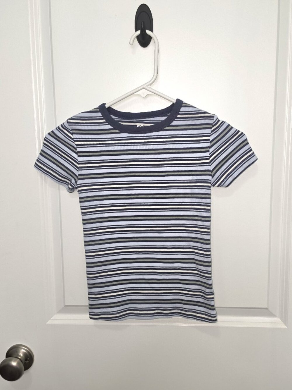 Juniors So Slim Fit Baby Tee Blue Striped Size XS